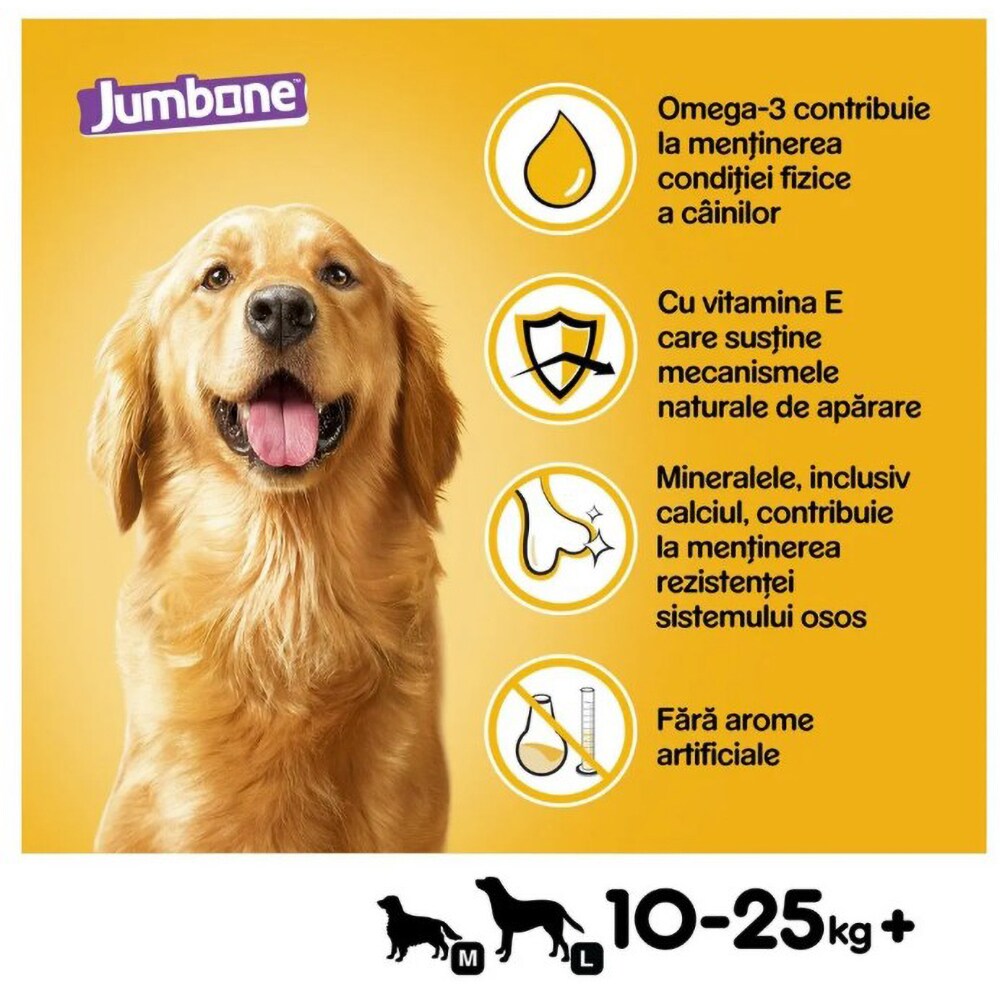 Recompensa pentru caini PEDIGREE Jumbone, Adult, Vita si pasare, 12 x 180g