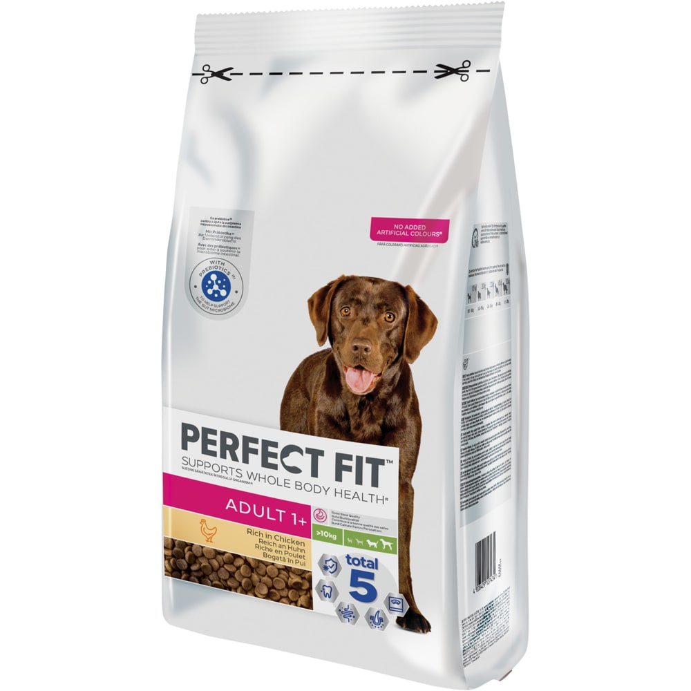 Hrana uscata pentru caini PERFECT FIT Adult 1+, Talie medie si mare, Pui, 6 kg