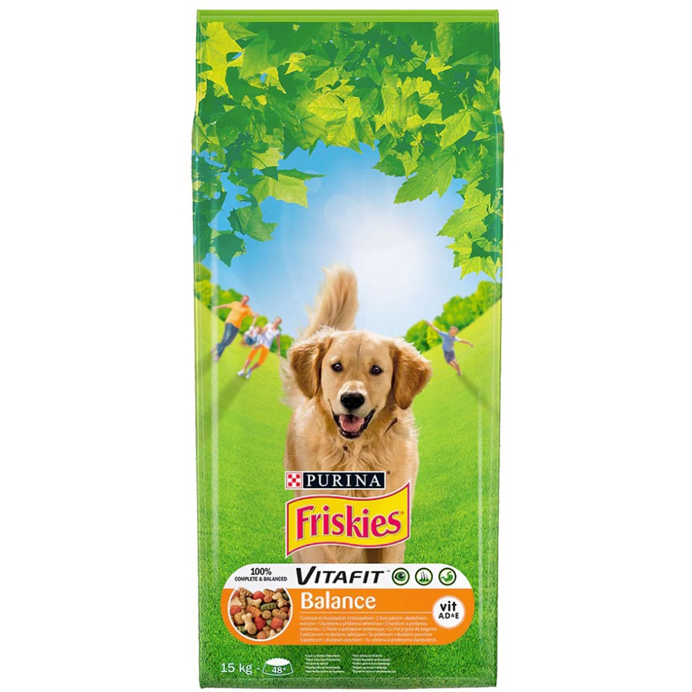 Hrana uscata pentru caini FRISKIES Balance, Pui si legume, 15 kg