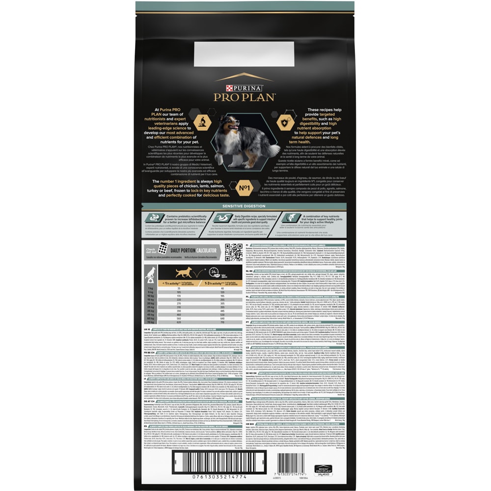 Hrana uscata pentru caini PURINA PRO PLAN Medium, Sensitive Digestion, Adult, Miel, 14 kg