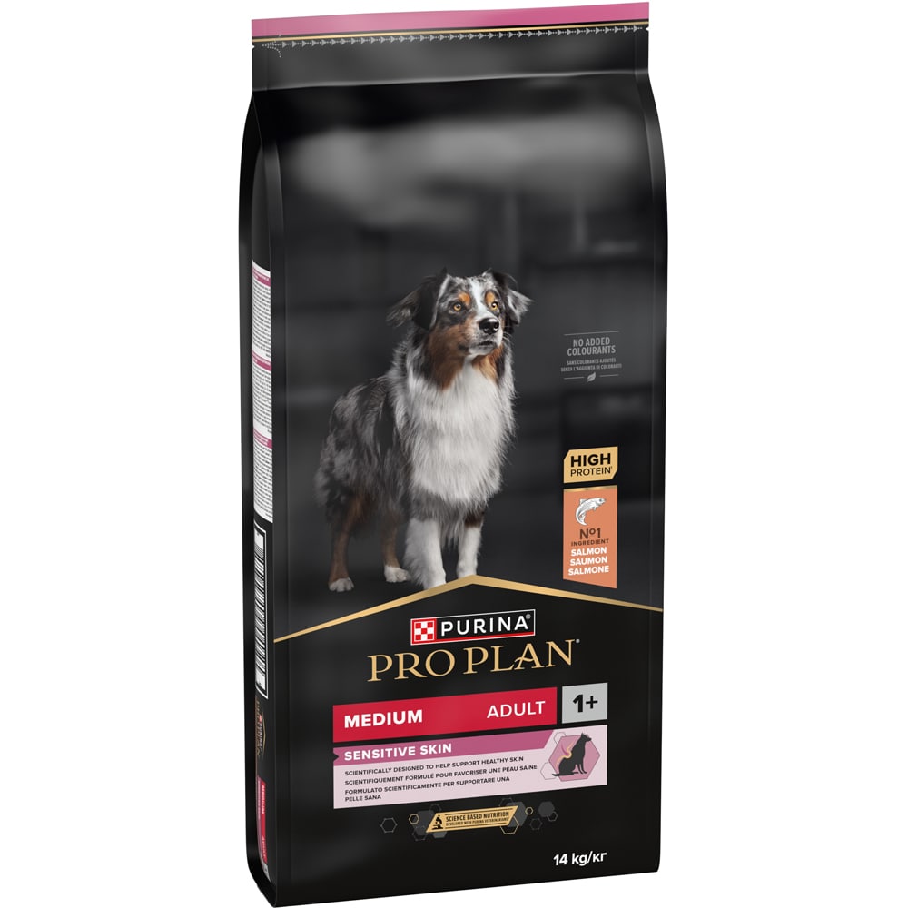 Hrana uscata pentru caini PURINA PRO PLAN Medium, Sensitive Skin, Adult, Somon, 14 kg