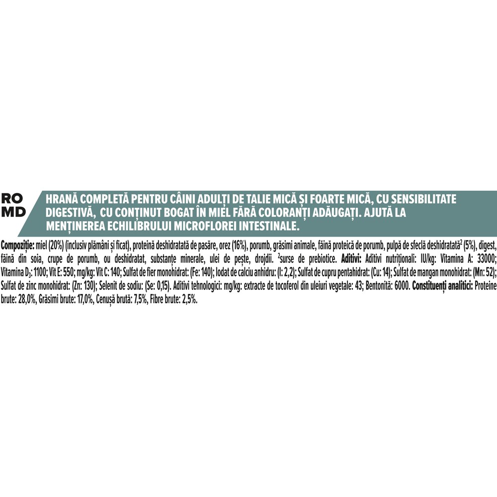 Hrana uscata pentru caini PURINA PRO PLAN Small & Mini, Sensitive Digestion, Adult, Miel, 3 kg