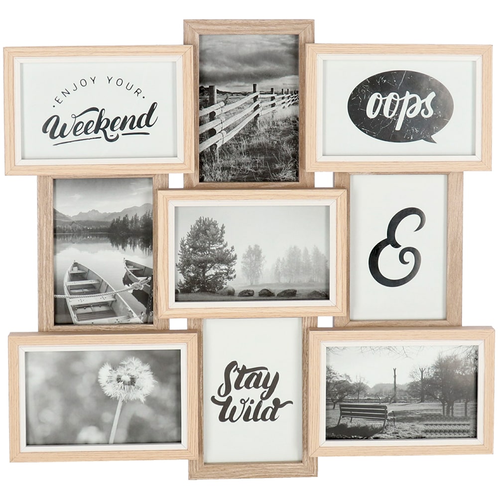 Rama foto clasica DECOR B844420, 45 x 45 cm, maro deschis