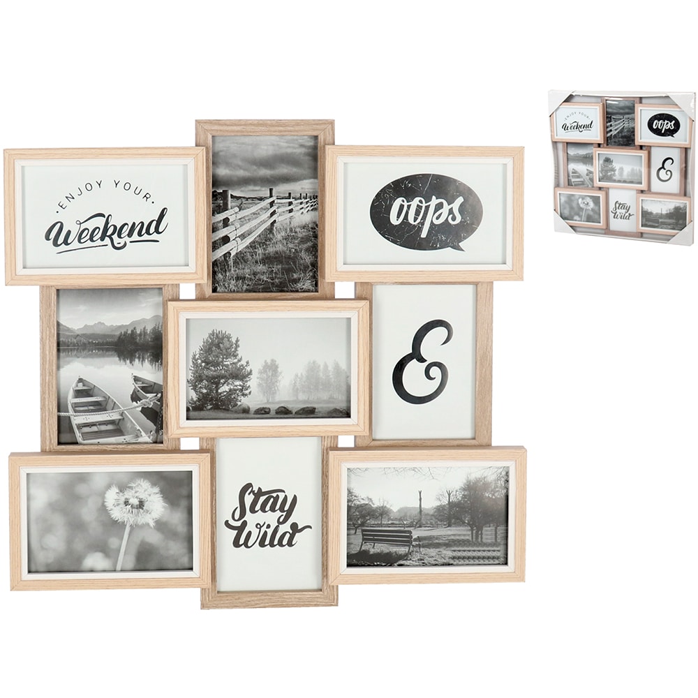 Rama foto clasica DECOR B844420, 45 x 45 cm, maro deschis