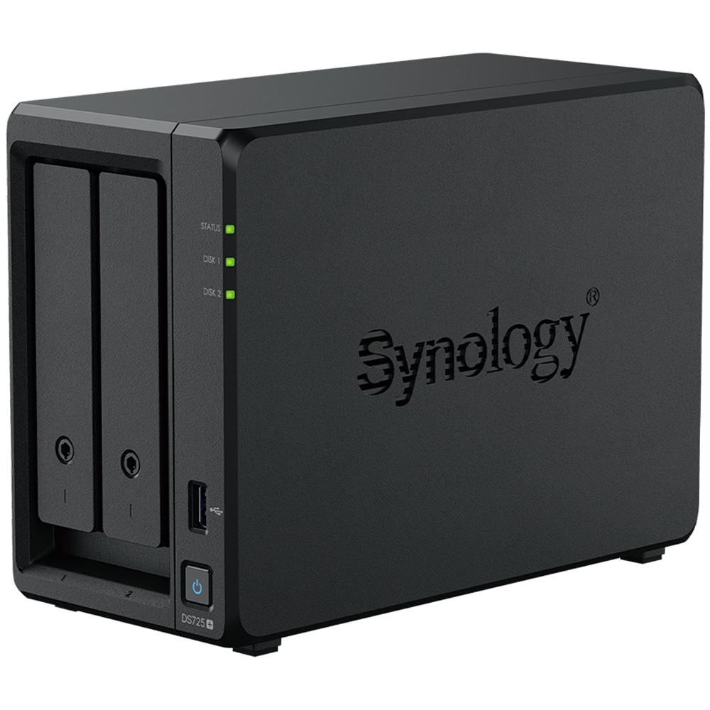 Network Attached Storage SYNOLOGY DS725+, AMD Ryzen R1600, 3.1GHz, 4GB, 2-Bays, negru