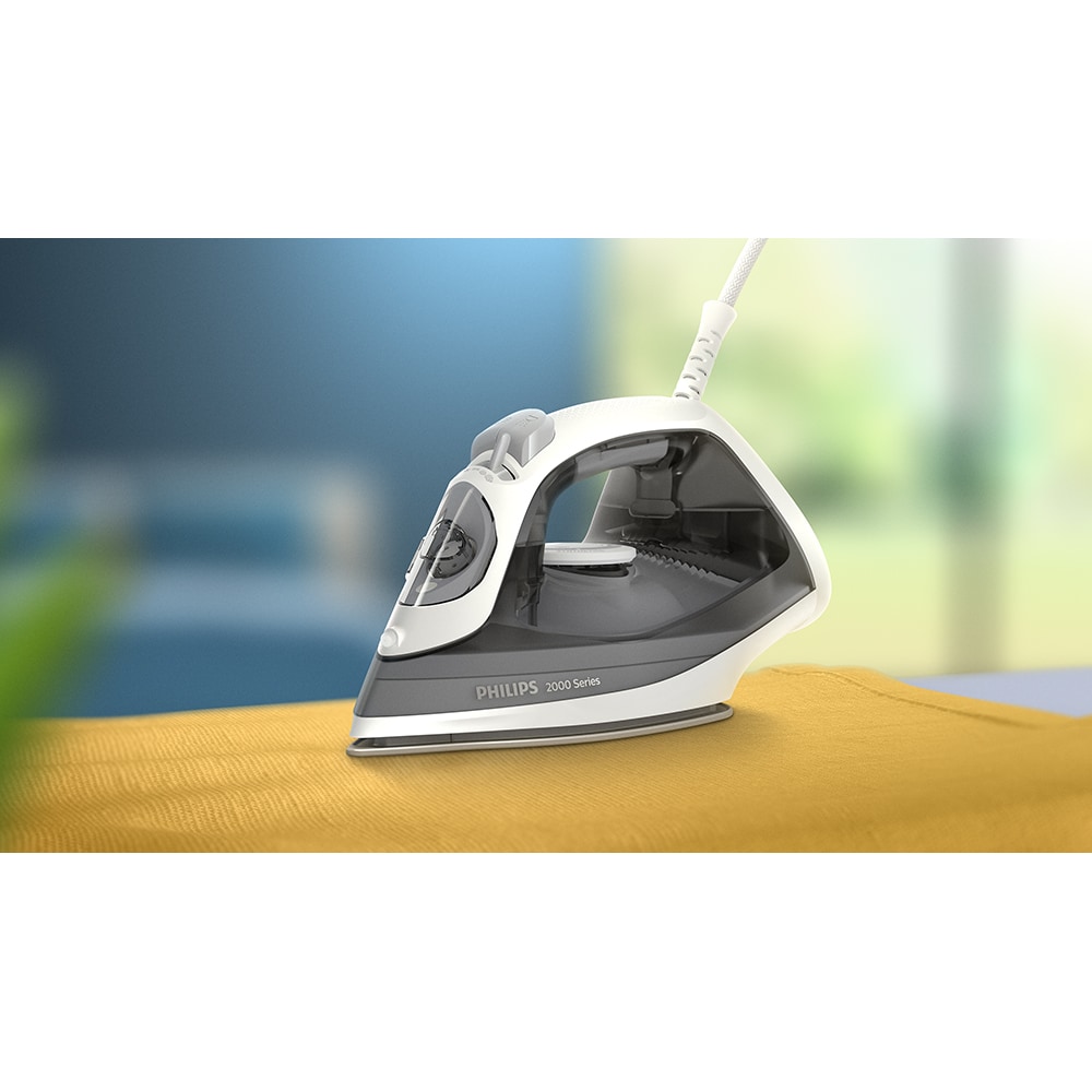Fier de calcat PHILIPS Seria 2000 DST2020/80, 2000W, 110g/min, 250ml, talpa ceramica, gri-alb