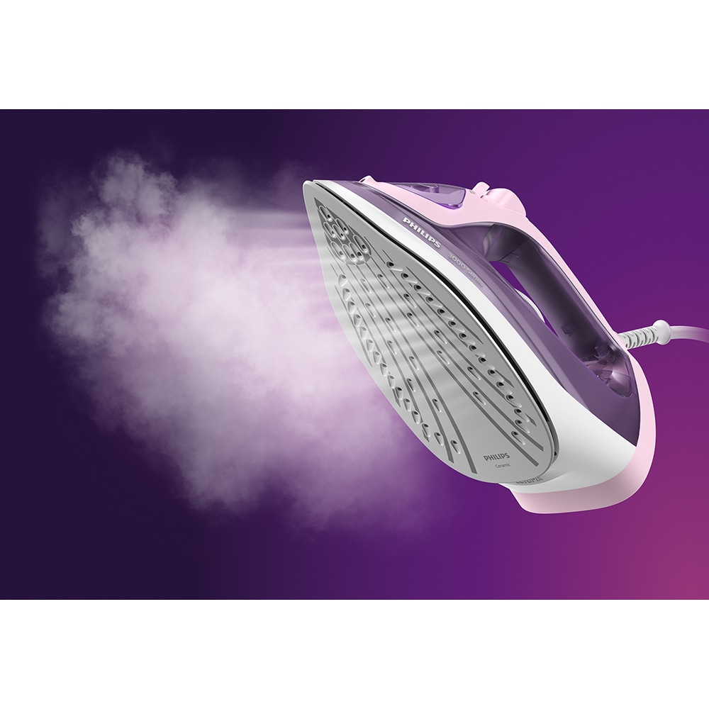 Fier de calcat PHILIPS DST3020/30, 2200W, 160g/min, 300ml, talpa ceramica, mov-roz