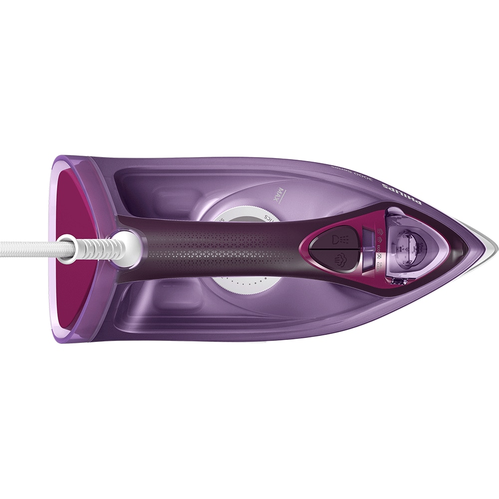 Fier de calcat PHILIPS Seria 3000 DST3041/30, 2600W, 200g/min, 300ml, talpa ceramica, mov-alb