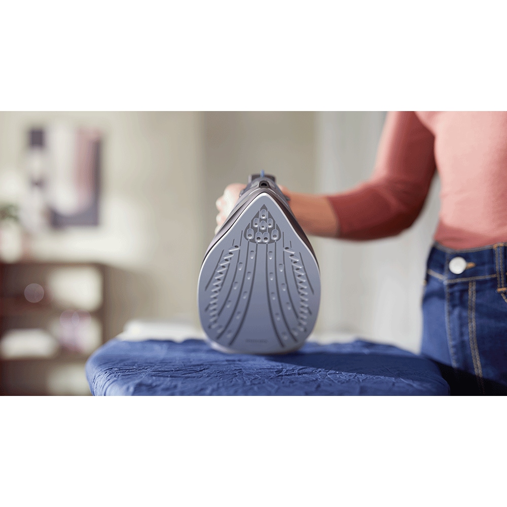 Fier de calcat PHILIPS Seria 3000 DST3041/30, 2600W, 200g/min, 300ml, talpa ceramica, mov-alb