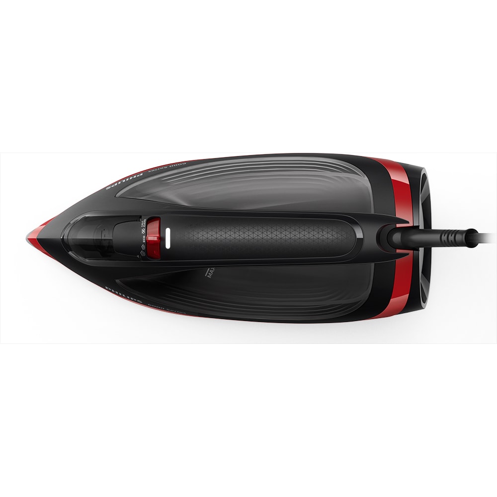 Fier de calcat PHILIPS Seria 6000 DST6130/40, 2800W, 220g/min, 220ml, talpa SteamGlide Plus, negru-rosu