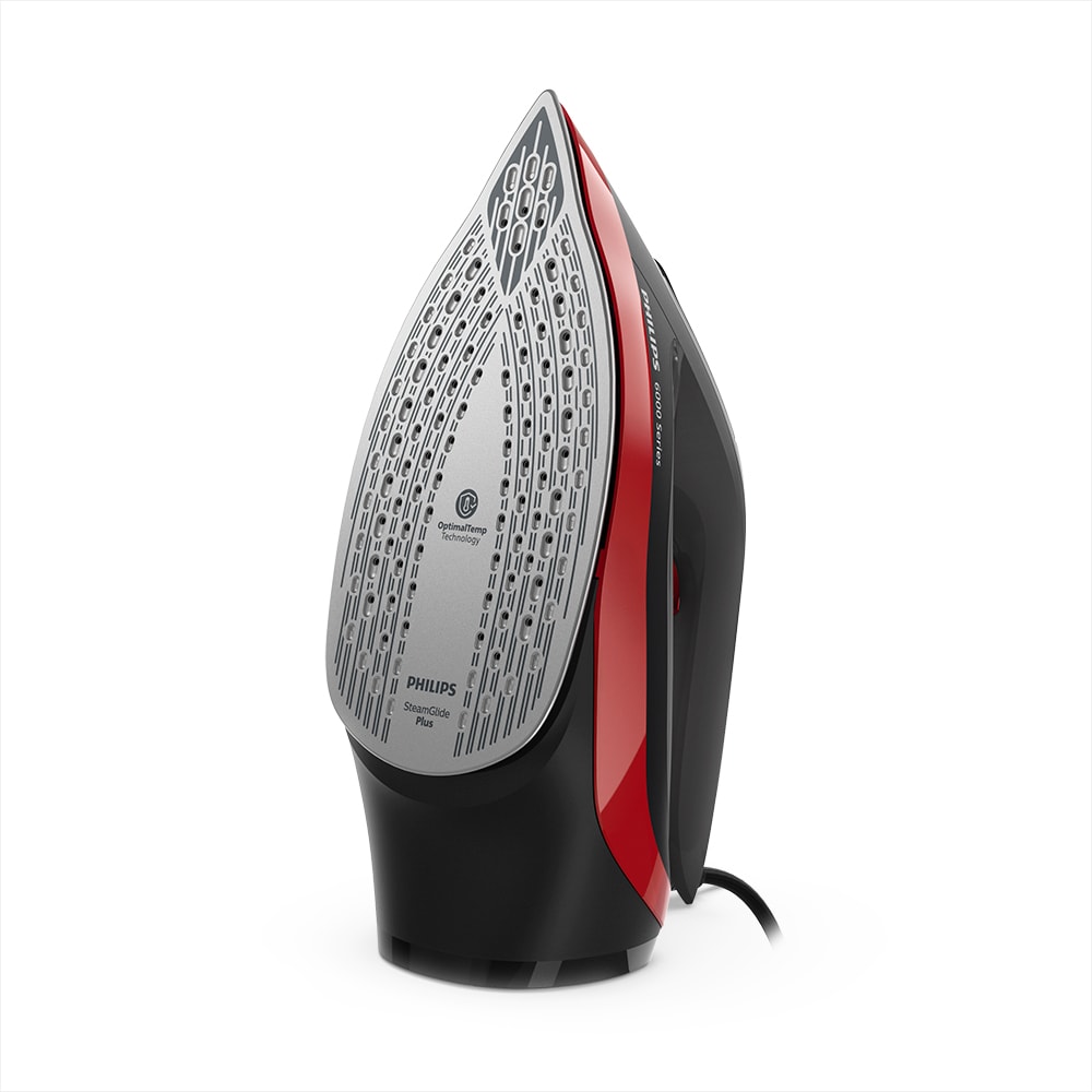 Fier de calcat PHILIPS Seria 6000 DST6130/40, 2800W, 220g/min, 220ml, talpa SteamGlide Plus, negru-rosu