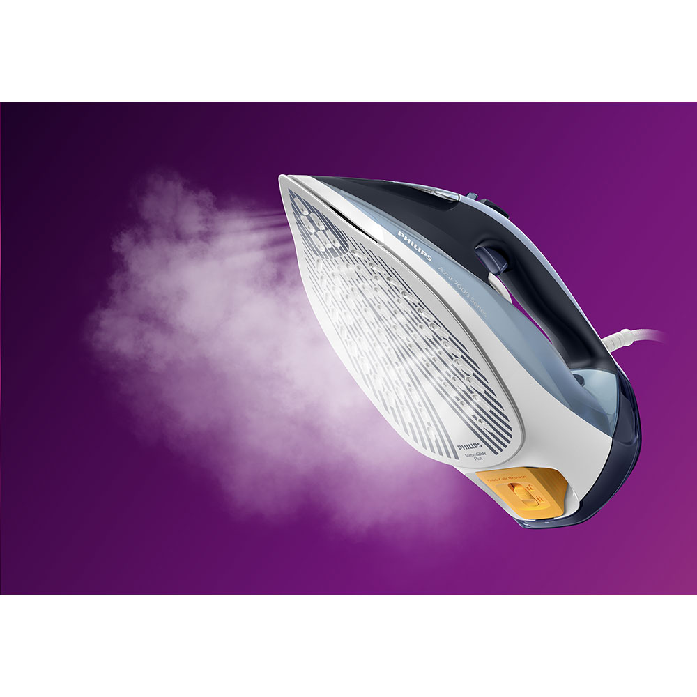 Fier de calcat PHILIPS Seria 7000 DST7020/20, 2800W, 250g/min, 300ml, talpa SteamGlide Plus, albastru