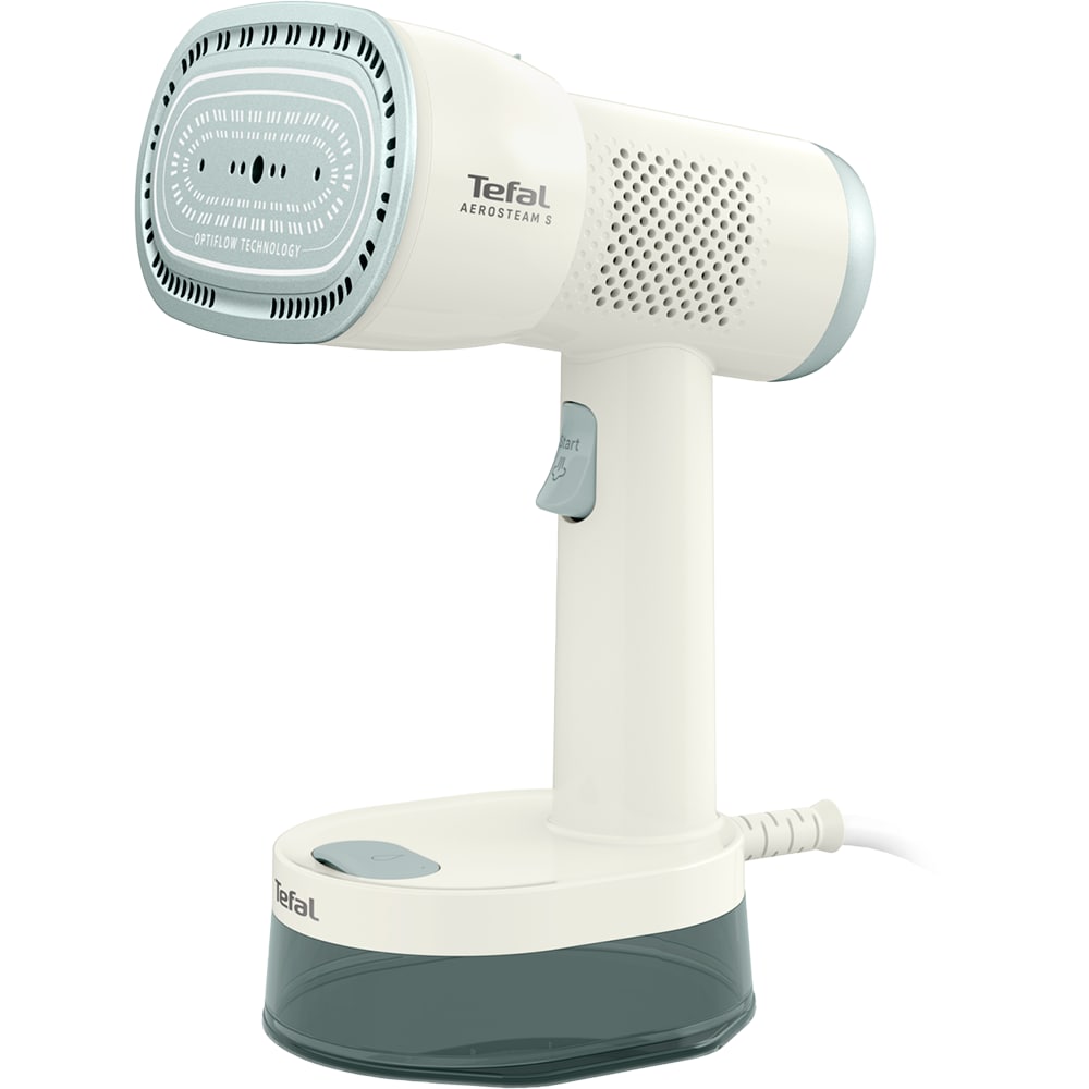 Aparat de calcat vertical TEFAL AeroSteam S DT9322E0, 1300W, 20g/min, 180ml, talpa ceramica, crem-verde