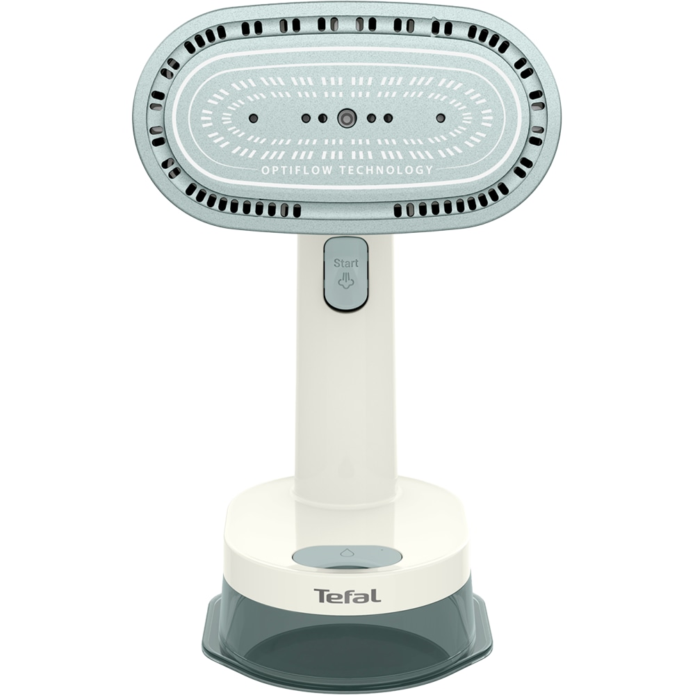 Aparat de calcat vertical TEFAL AeroSteam S DT9322E0, 1300W, 20g/min, 180ml, talpa ceramica, crem-verde