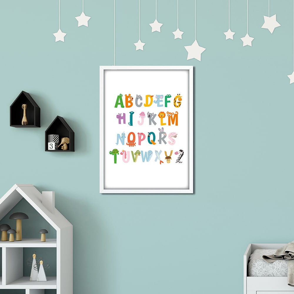 Tablou cu rama Alfabet, 34 x 44 cm, PVC