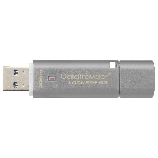 Memorie USB KINGSTON DataTraveler Locker+ G3 DTLPG3/32GB, 32GB, USB 3.0, argintiu