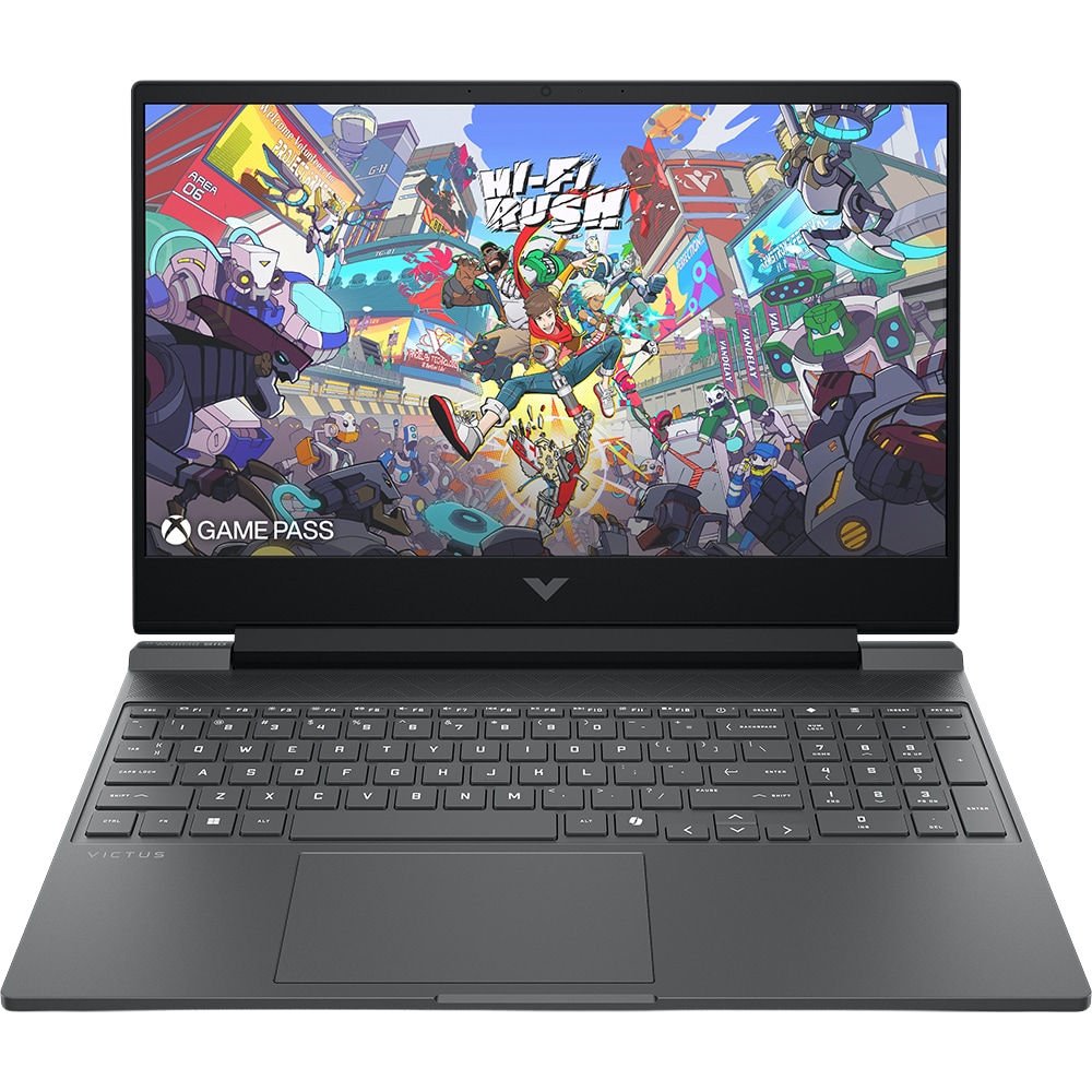 Laptop Gaming HP Victus 15-fa2153nn, Intel Core 7-14650HX pana la 5.2 GHz, 15.6" Full HD, 12GB, SSD 512GB, NVIDIA GeForce RTX 4050 6GB, Free DOS, argintiu inchis