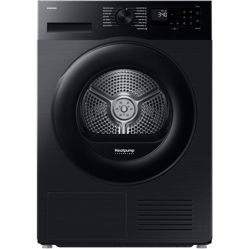 Uscator de rufe SAMSUNG DV80DG52B0ABLE, Pompa de caldura, 8 kg, 15 programe, Clasa C, Wi-Fi, negru