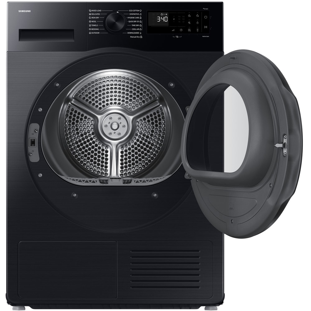 Uscator de rufe SAMSUNG DV80DG52B0ABLE, Pompa de caldura, 8 kg, 15 programe, Clasa C, Wi-Fi, negru