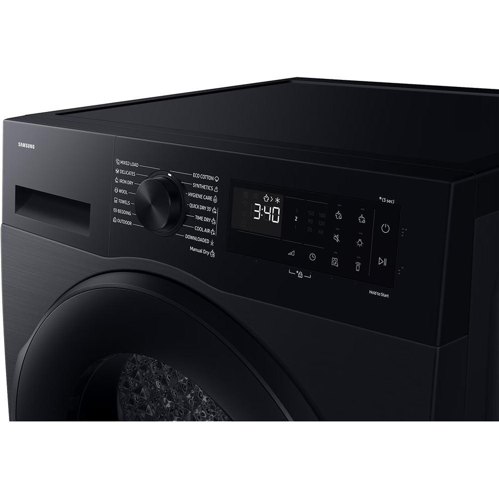 Uscator de rufe SAMSUNG DV80DG52B0ABLE, Pompa de caldura, 8 kg, 15 programe, Clasa C, Wi-Fi, negru