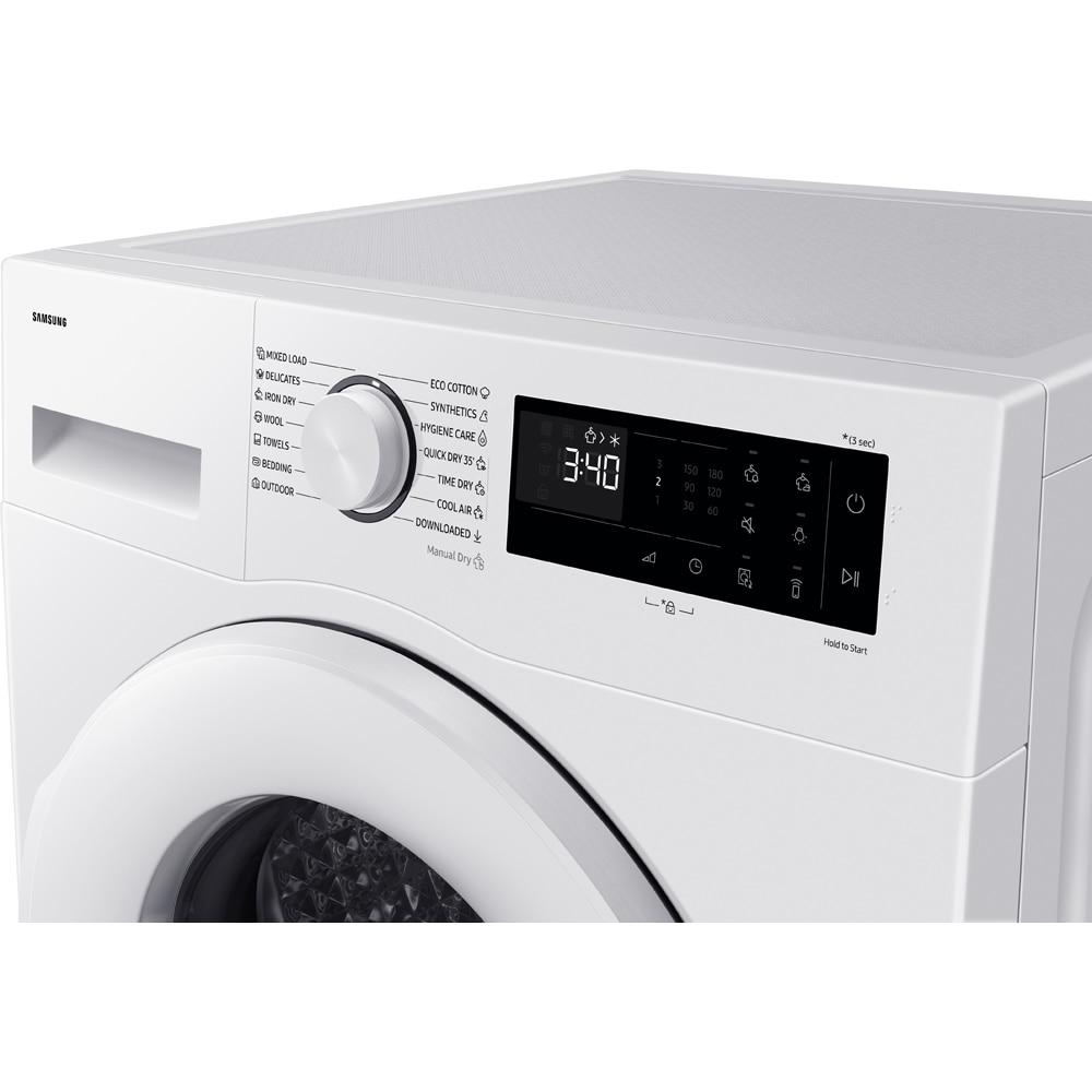 Uscator de rufe SAMSUNG DV80DG52B0TELE, Pompa de caldura, 8 kg, 14 programe, Clasa C, Wi-Fi, alb