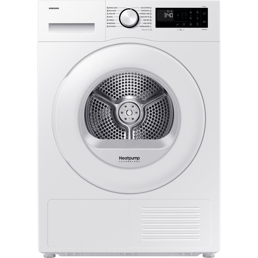 Uscator de rufe SAMSUNG DV80DG52B0TELE, Pompa de caldura, 8 kg, 14 programe, Clasa C, Wi-Fi, alb