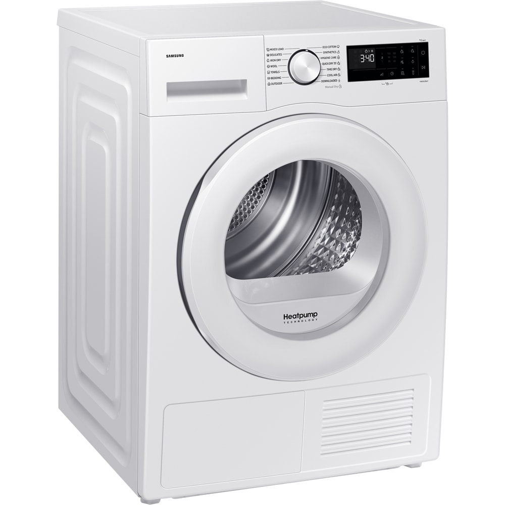 Uscator de rufe SAMSUNG DV80DG52B0TELE, Pompa de caldura, 8 kg, 14 programe, Clasa C, Wi-Fi, alb