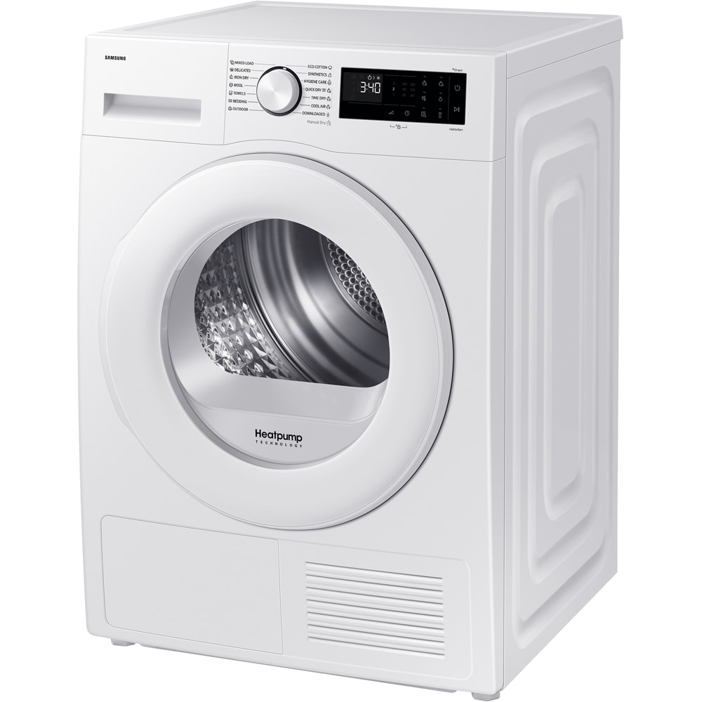 Uscator de rufe SAMSUNG DV80DG52B0TELE, Pompa de caldura, 8 kg, 14 programe, Clasa C, Wi-Fi, alb