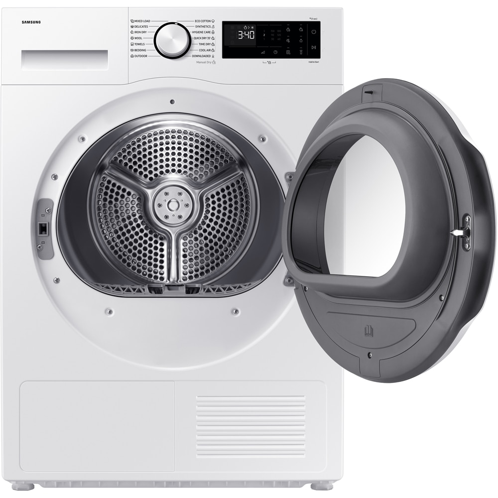 Uscator de rufe SAMSUNG DV80DG52B0TELE, Pompa de caldura, 8 kg, 14 programe, Clasa C, Wi-Fi, alb