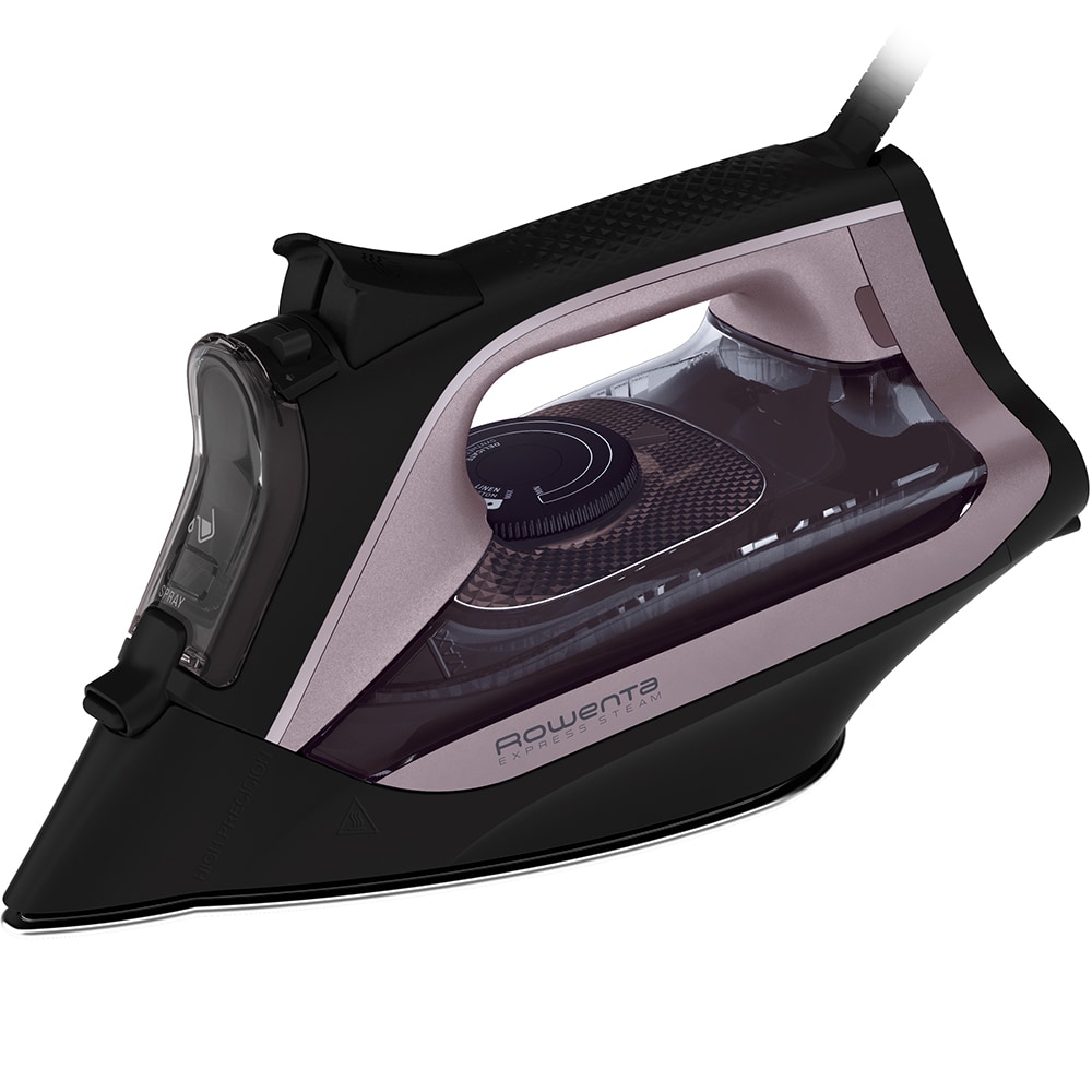 Fier de calcat ROWENTA Express DW4345D1, 2600W, 200g/min, 250ml, talpa Microsteam 350 Laser, negru-roz