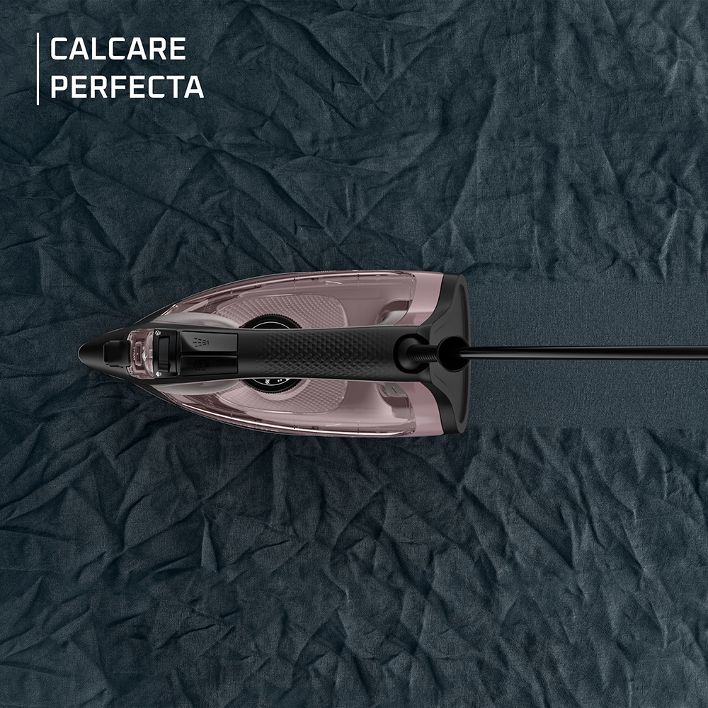 Fier de calcat ROWENTA Express DW4345D1, 2600W, 200g/min, 250ml, talpa Microsteam 350 Laser, negru-roz