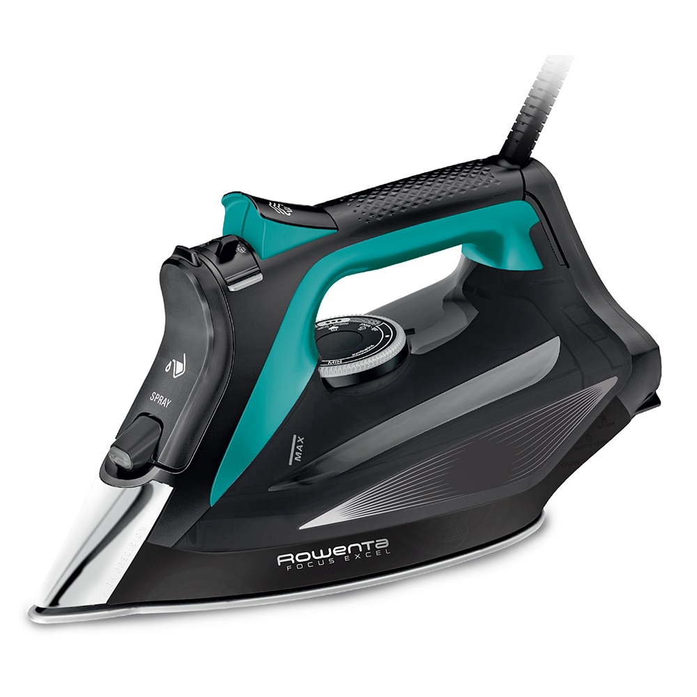Fier de calcat ROWENTA Focus Excel DW5326D1, 2700W, 200g/min, 300ml, talpa Microsteam 400 Laser, negru-verde