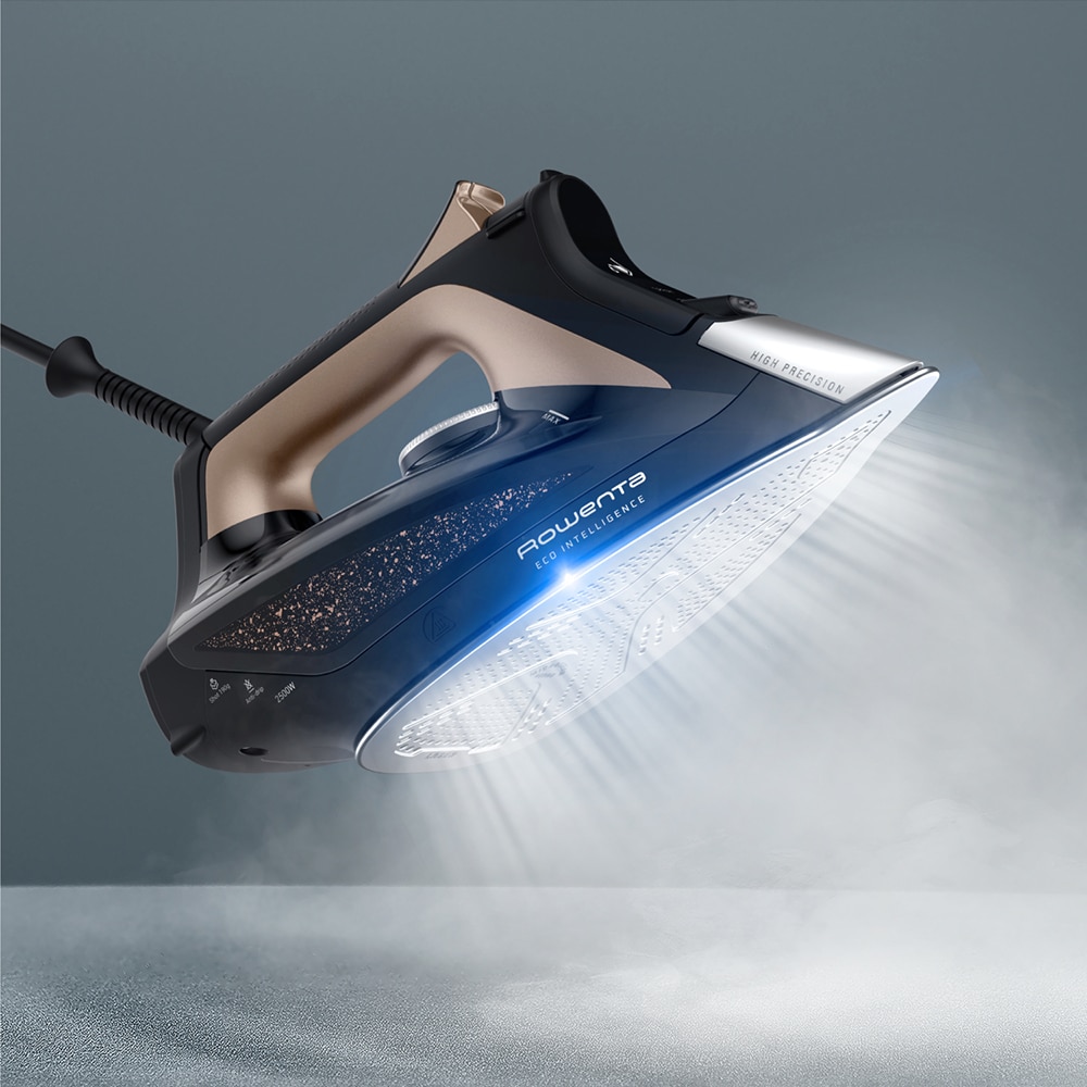 Fier de calcat ROWENTA Eco Intelligence DW6341D1, 2500W, 190g/min, 300ml, talpa Microsteam 400 Laser, negru-rose gold