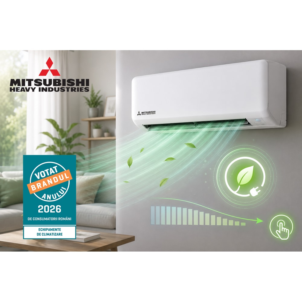 Aer conditionat MITSUBISHI HEAVY Shiro DXC/DXK12Z6-W1, 12.000 BTU, A++ / A+, Wi-Fi Ready (modul inclus), Inverter, alb