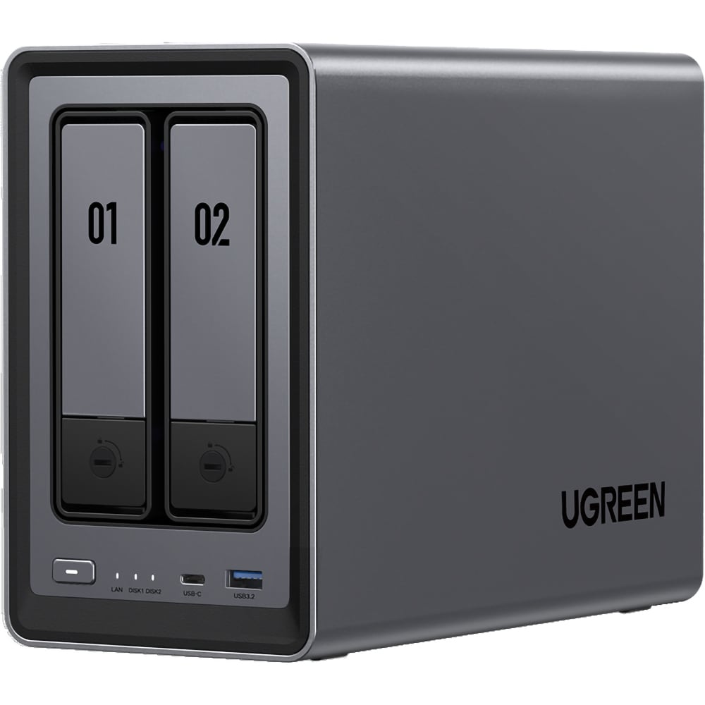 Network Attached Storage UGREEN DXP2800, 3.4GHz, 8GB, 2-Bays, negru