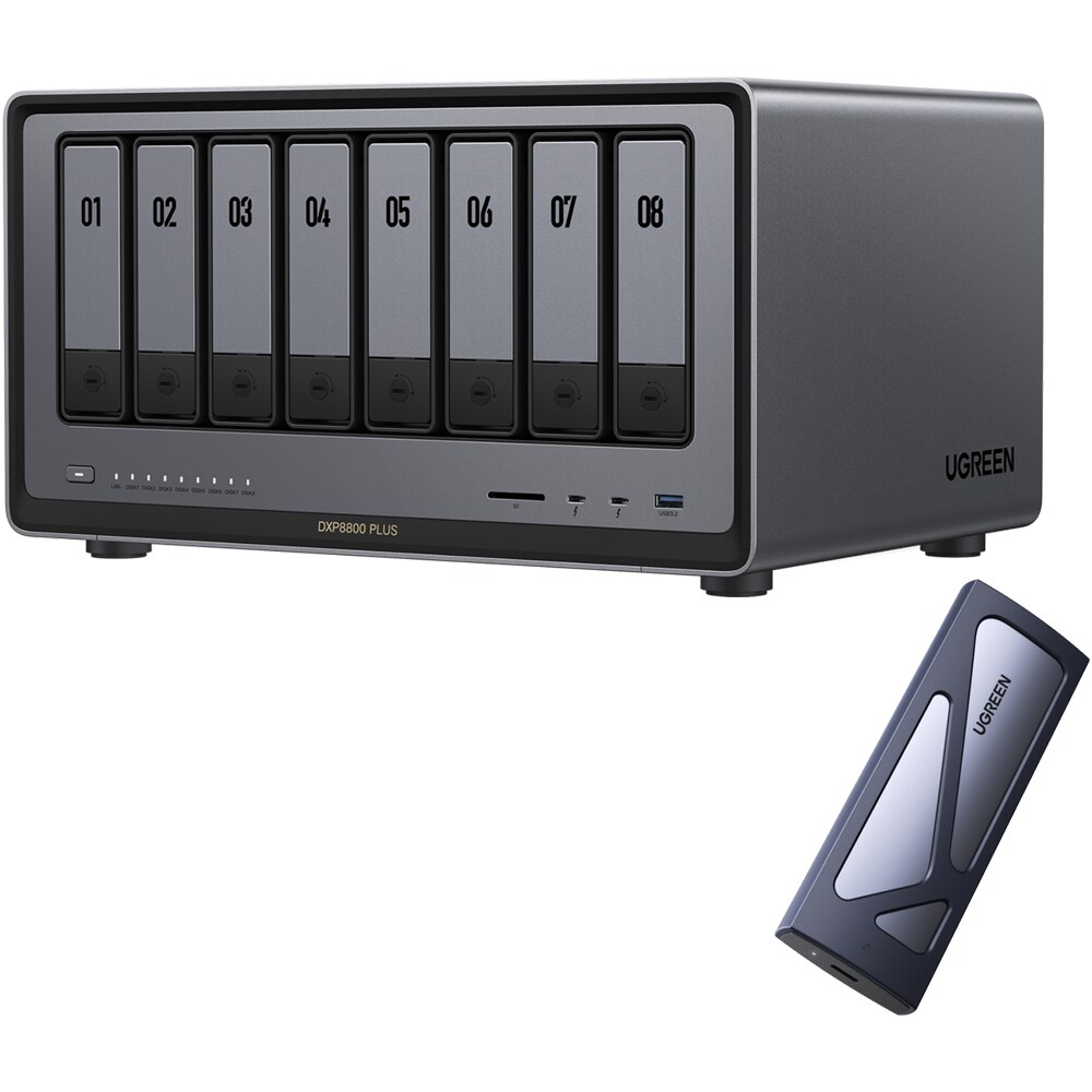 Network Attached Storage UGREEN DXP8800 Plus, 4.4GHz, 8GB, 8-Bays, negru