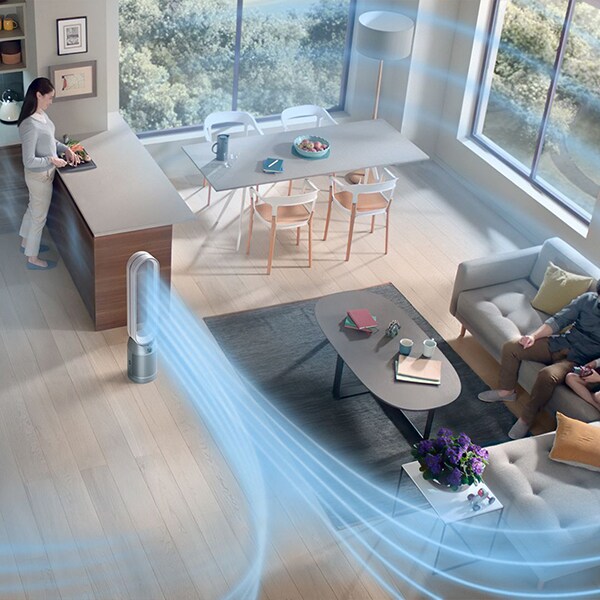 Purificator aer DYSON Purifier Cool TP07, 10 trepte viteza, Wi-Fi, Bluetooth, Hepa, Telecomanda, alb