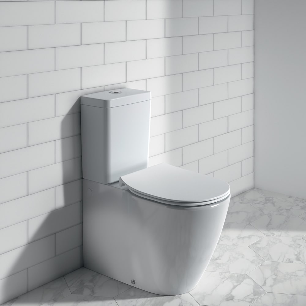 Set vas WC IDEAL STANDARD Connect E234601, ceramica, evacuare orizontala, rezervor 3/6l, capac SoftClose, alb