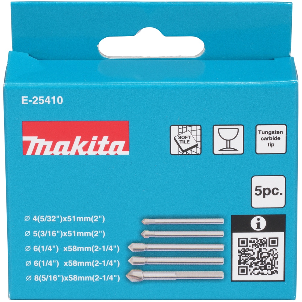 Set burghie pentru sticla si ceramica MAKITA E-25410, 4-8 mm, 5 bucati