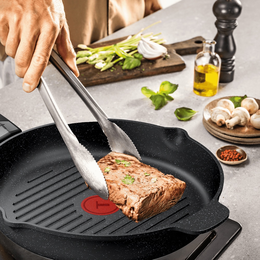 Tigaie grill TEFAL Expertise E2793945, 26cm, aluminiu, negru