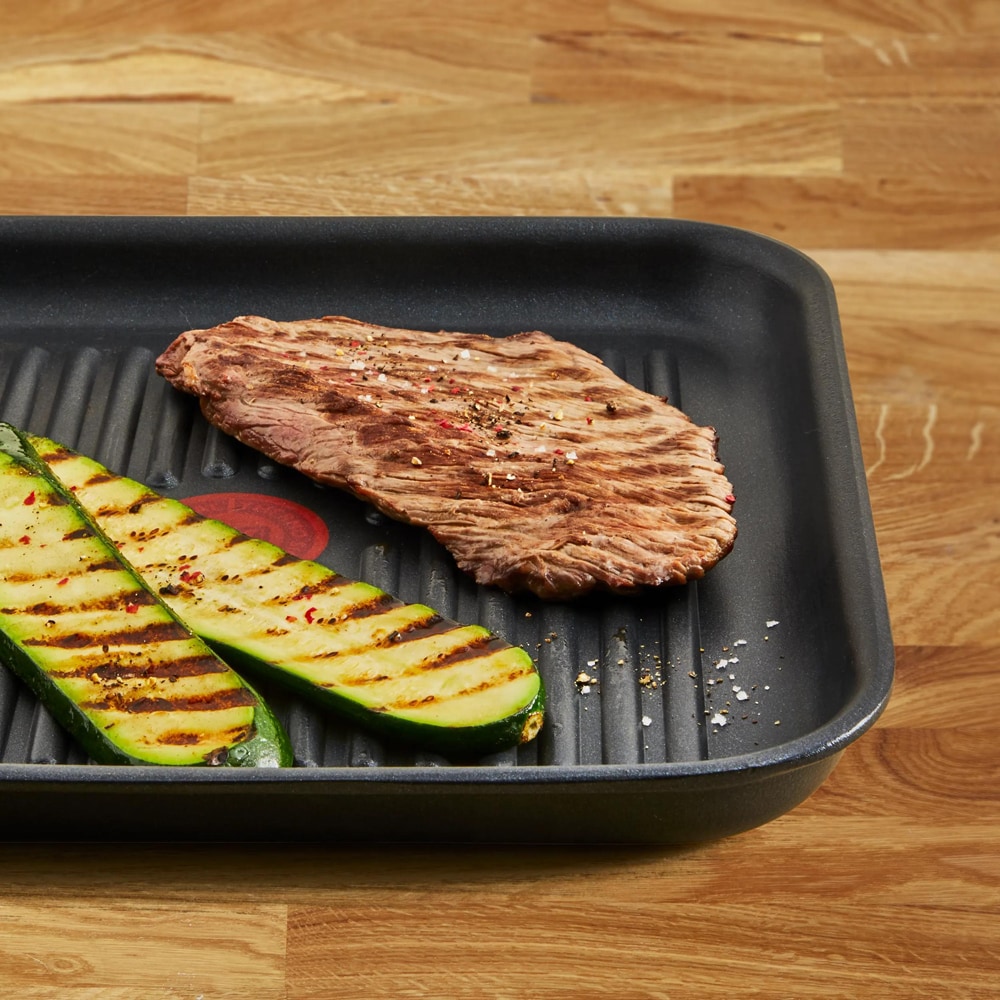 Tigaie grill TEFAL Expertise E2793945, 26cm, aluminiu, negru