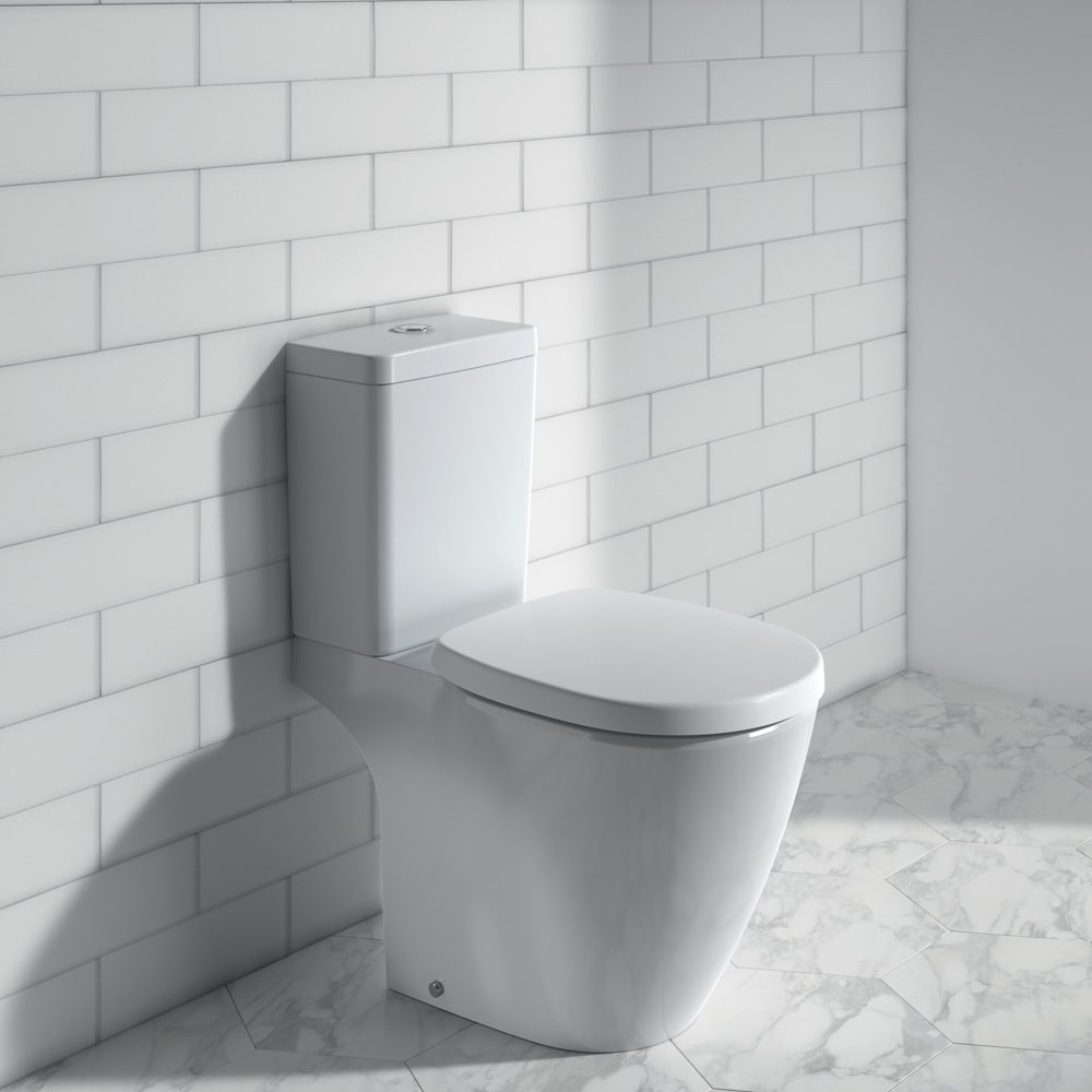Set vas WC IDEAL STANDARD Connect E716401, ceramica, evacuare orizontala, rezervor 3/6l, capac SoftClose, alb