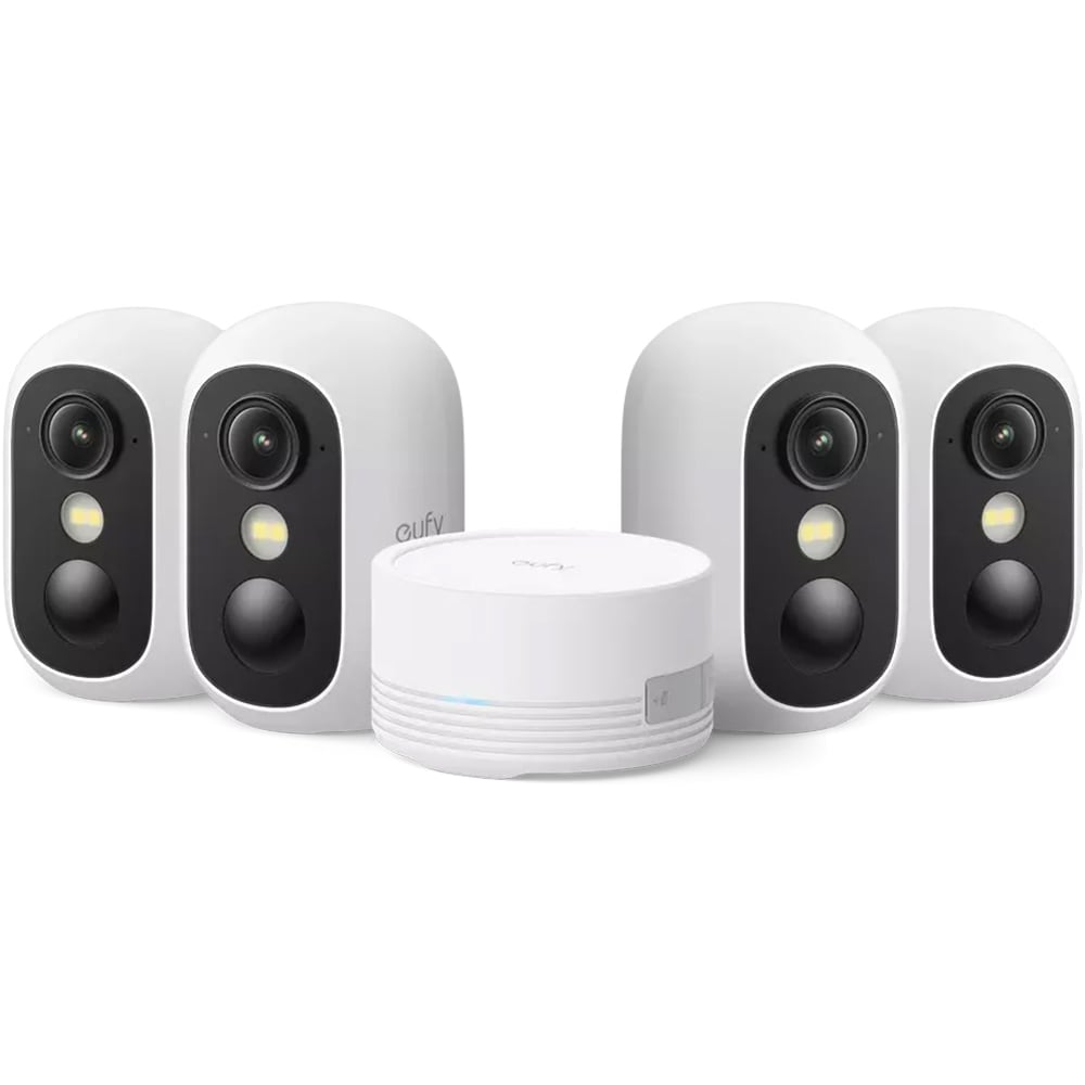 Kit supraveghere video EUFYCAM C35, 4 camere, 1080p Full HD, 16 canale, alb