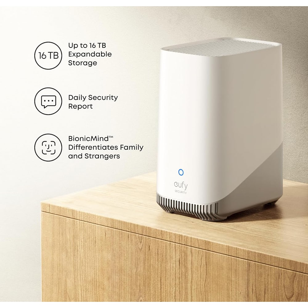 Kit supraveghere video EUFYCAM Solocam E42, 4 camere, 1080p Full HD, 16 canale, alb