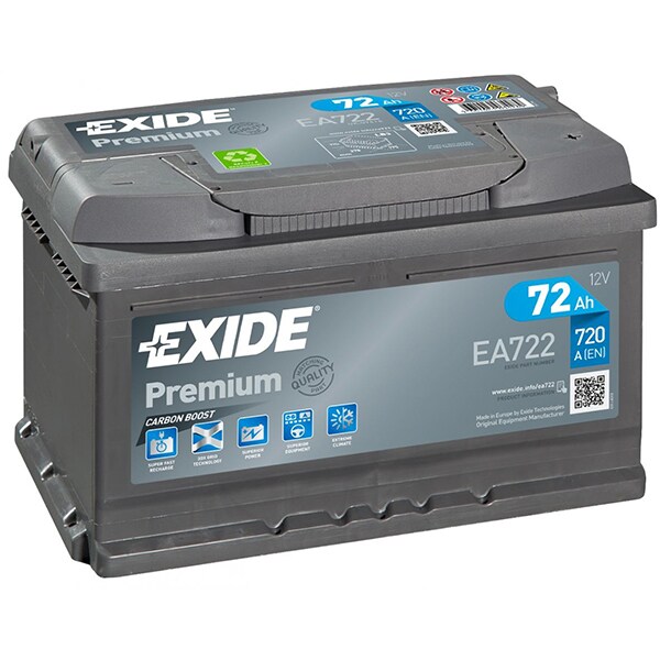 Baterie auto EXIDE Premium EA722, 12V, 72Ah, 720A