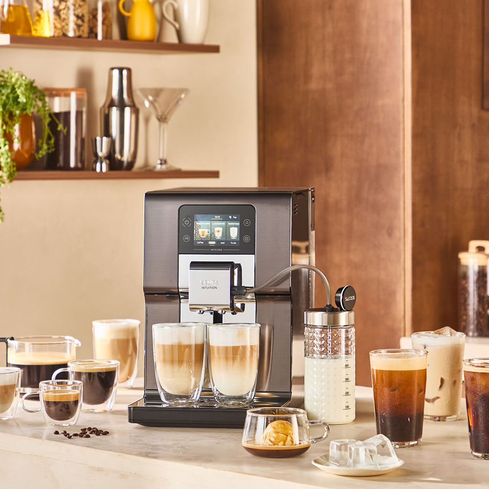 Espressor automat KRUPS Experience Hot&Cold EA879NE0, 1.2l, 1550W, 15 bar, gri-negru