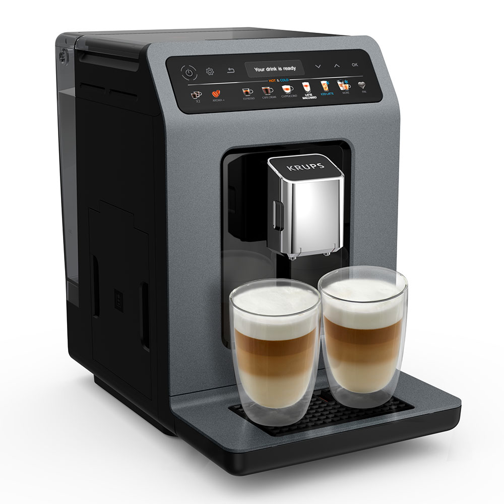 Espressor automat KRUPS Evidence Hot&Cold EA898GF0, 2.3l, 1450W, 15 bar, gri-negru