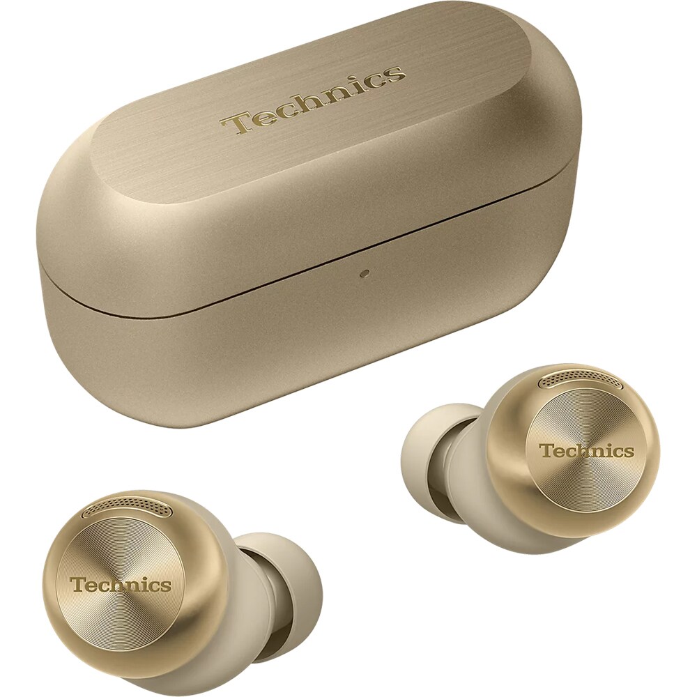 Casti TECHNICS EAH-AZ100E-N, True Wireless, Bluetooth, In-ear, Microfon, Noise Cancelling, Carcasa incarcare wireless, auriu