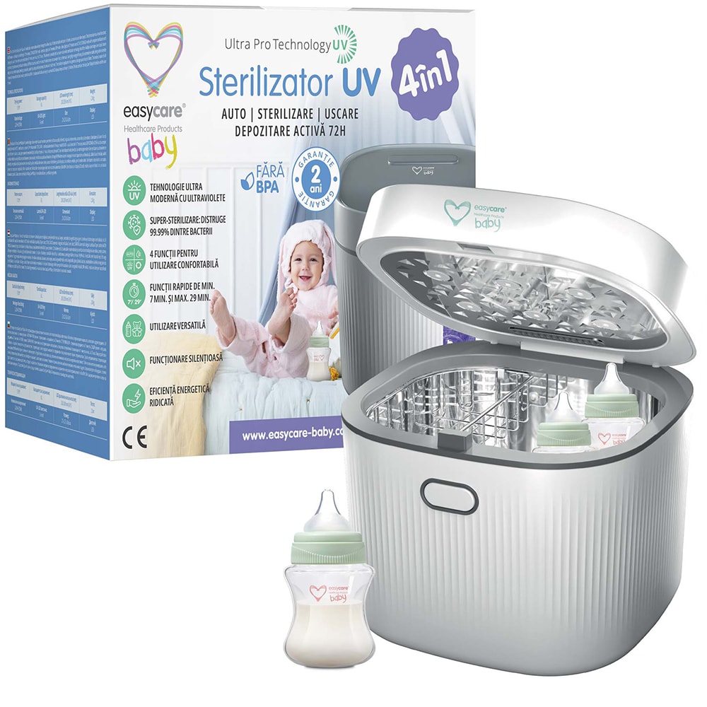 Sterilizator biberoane EASY00250, 8l, 135W, alb-gri