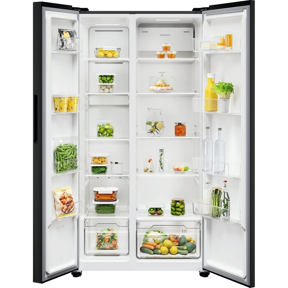 Side by Side ELECTROLUX EAT6ME53E0, No Frost, 532 l, H 177 cm, Clasa E, sticla neagra